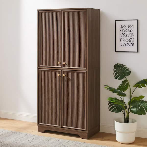 Naomi Walnut Engineered Wood 29.38 in. x 63.5 in. Pantry Cabinet