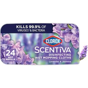 Scentiva Lavender and Jasmine Scent Bleach Free Disinfecting Wet Mop Pad Refills (24-Count)