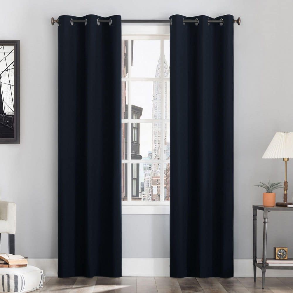 Cyrus Thermal 100% Blackout Grommet Curtain Panel in Navy - 40 in. W x 96 in. L price history on PriceWatchPro