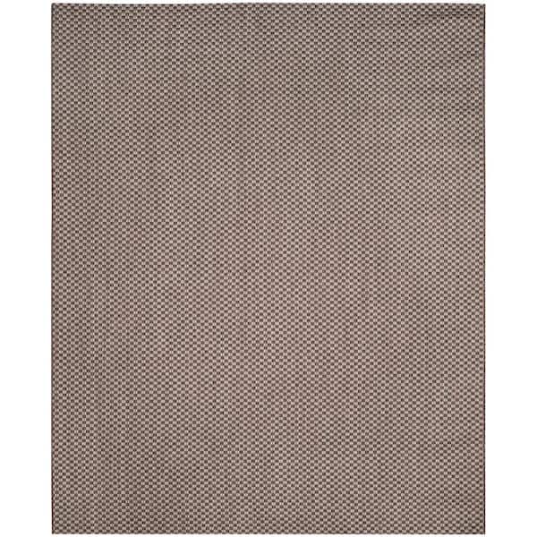 SAFAVIEH Courtyard Light Brown/Light Gray 8 ft. x 11 ft. Solid Indoor/Outdoor Patio  Area Rug