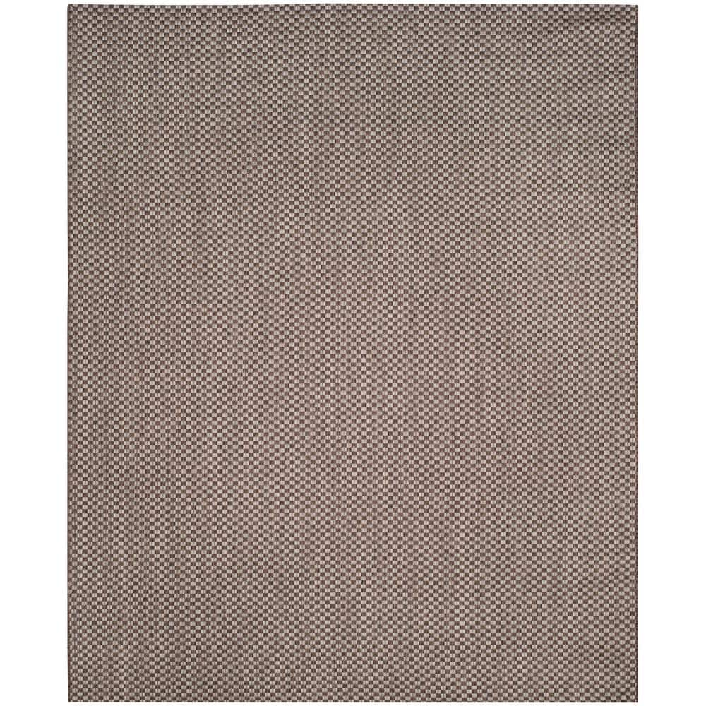 SAFAVIEH Courtyard Blair Geometric Indoor/Outdoor Area Rug  9  x 12   Light Brown/Light Grey