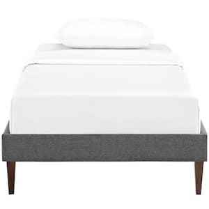 Tessie Gray Twin Bed Frame with Squared Tapered Legs