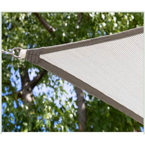 COLOURTREE 16 ft. x 16 ft. 190 GSM Grey Square Sun Shade Sail