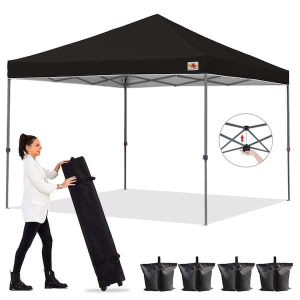 ABCCANOPY 12 ft. x 12 ft. Black Instant Pop Up Canopy Tent Outdoor Central Lock-Series
