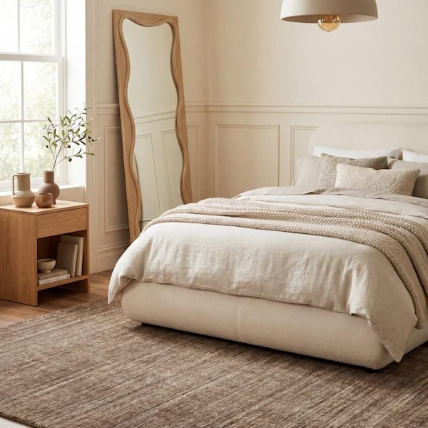 Elanisse Solid Wool Area Beige 3 ft. x 8 ft. Indoor Runner Rug