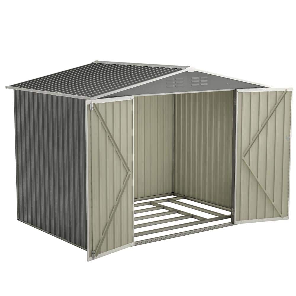 8 ft. W x 6 ft. D Outdoor Metal Storage Shed with Metal Foundation with Floor Frame, Tool Shed  48 sq.ft. price history on PriceWatchPro