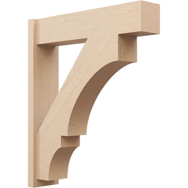 Ekena Millwork 8 in. x 40 in. x 34 in. Balboa Block Rough Cedar Woodgrain Timberthane Polyurethane Outlooker, Primed Tan