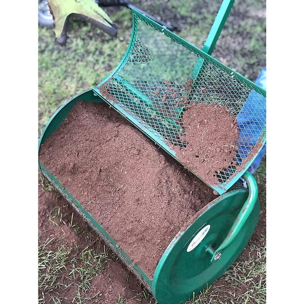 Landzie 24 in. Handheld Metal Basket Lawn and Garden Topdressing Rolling  Yard Spreader L-SPR-CMP-124 - The Home Depot