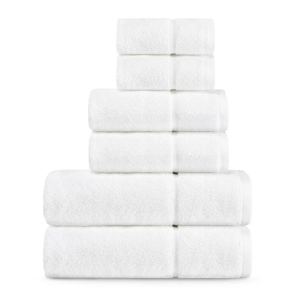 Vera Wang - Bath Towels Set, Luxury Cotton Bathroom Set, Plush & Super  Absorbent (Modern Lux White, 6 Piece)