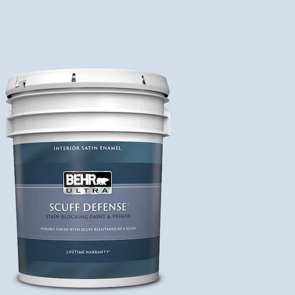 BEHR ULTRA 5 gal. #M530-1 Ice Drop Extra Durable Satin Enamel Interior Paint & Primer