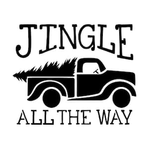 "Jingle All The Way" Truck with Tree Stencil & Free Bonus Stencil
