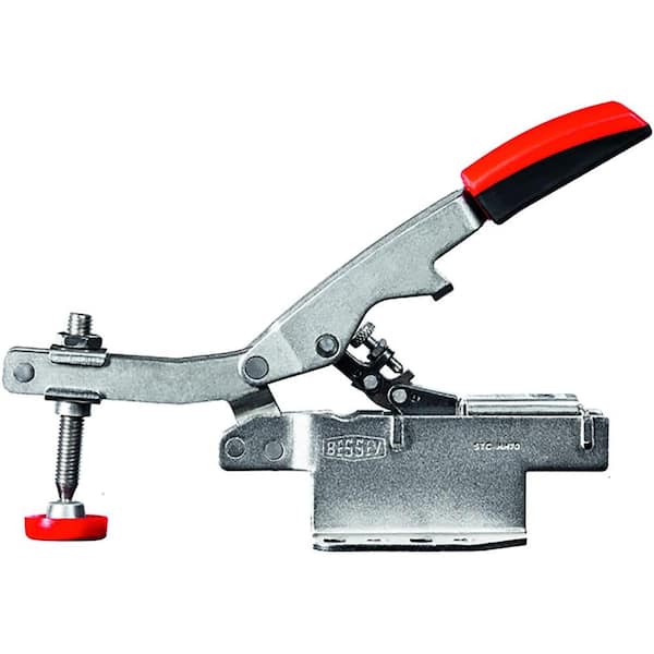 BESSEY Auto-Adjust 2.375 in. Capacity Toggle Clamp with Vertical Handle and Flanged Base, 2-1/2 in. Throat Depth
