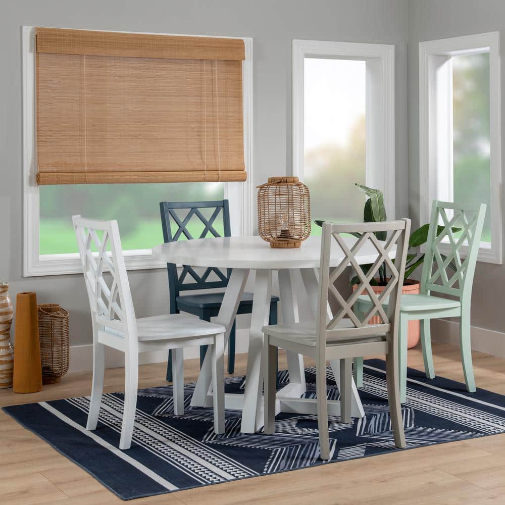 Linon Home Decor Mori 5-Piece Round White and Multi Wood Top Dining ...