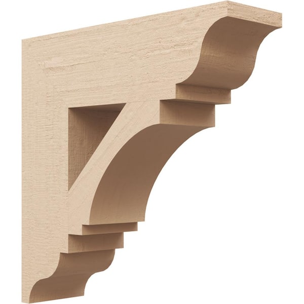 Ekena Millwork 5.5 in. x 20 in. x 20 in. Imperial Traditional Rough Cedar Woodgrain Timberthane Polyurethane Bracket, Primed Tan