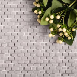 Gray 11.2 in. x 12.2 in. Brick Polished Recycled Glass Mosaic Tile (4.74 sq. ft./Case)