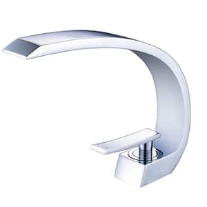 Single Handle Single Hole Bathroom Faucet Modern Brass Bathroom Sink Vanity Taps in Polished Chrome