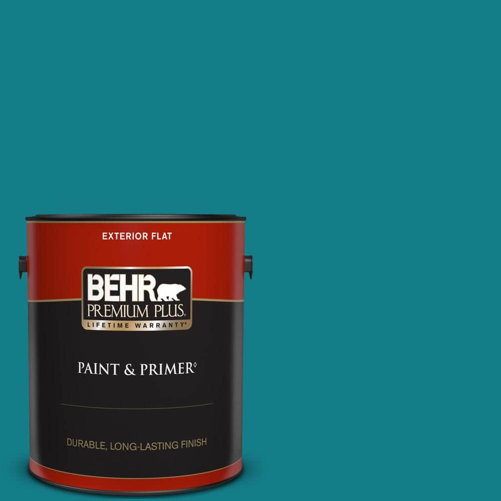 BEHR PREMIUM PLUS 1 gal. PPU1301 Caribe Flat Exterior Paint & Primer