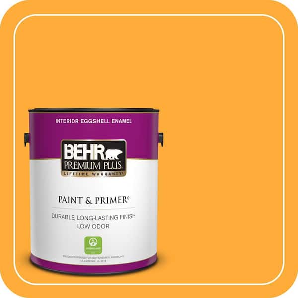 BEHR PREMIUM PLUS 1 gal. #S-G-310 Peach Butter Eggshell Enamel Low Odor Interior Paint & Primer