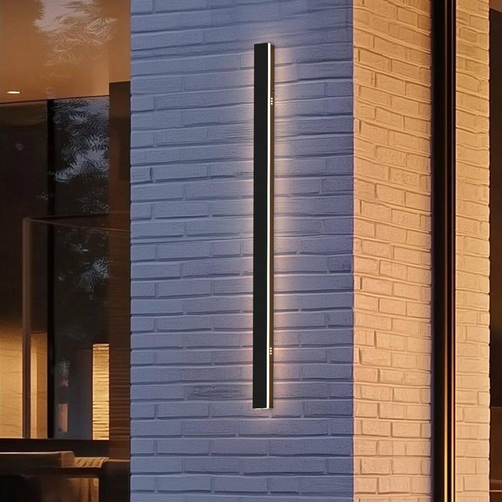 39 in. 30-Watt Black Outdoor Linear Waterproof 3000/4500/6000K Integrated LED Wall Lantern Sconce price history on PriceWatchPro