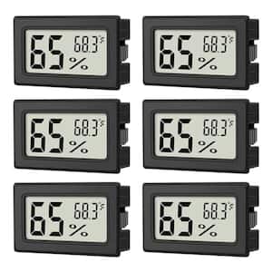 Mini Digital Thermometer Hygrometer Display Indoor Humidity Gauge Monitor Fahrenheit 6 Pack for Reptile Fridge