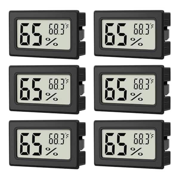 Mini Digital Thermometer Hygrometer Display Indoor Humidity Gauge Monitor Fahrenheit 6 Pack for Reptile Fridge
