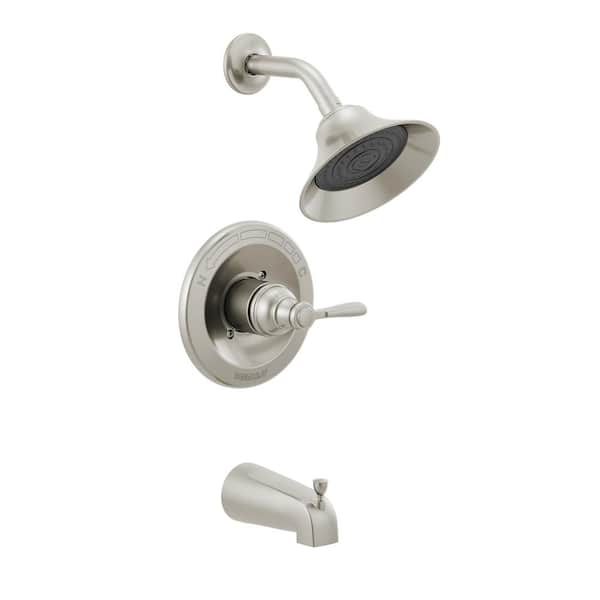 Peerless Elmhurst 1-Handle Wall Mount Tub and Shower Trim Kit in Brushed Nickel (Valve Not Included)