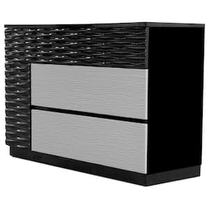 Romania 4-Drawer Black/Gray Dresser 32 in. H x 47 in. W x 17 in. D