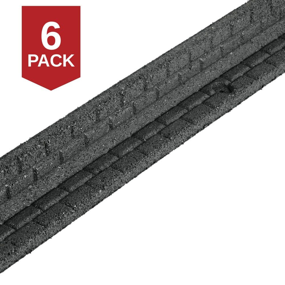 Vigoro 48 in. x 3 in. x 3 in. Gray Brickface Rubber Landscape