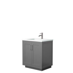 Miranda 30 in. W x 22 in. D x 34.25 in. H Single Bath Vanity in Dark Gray with Matte White Solid Surface Top