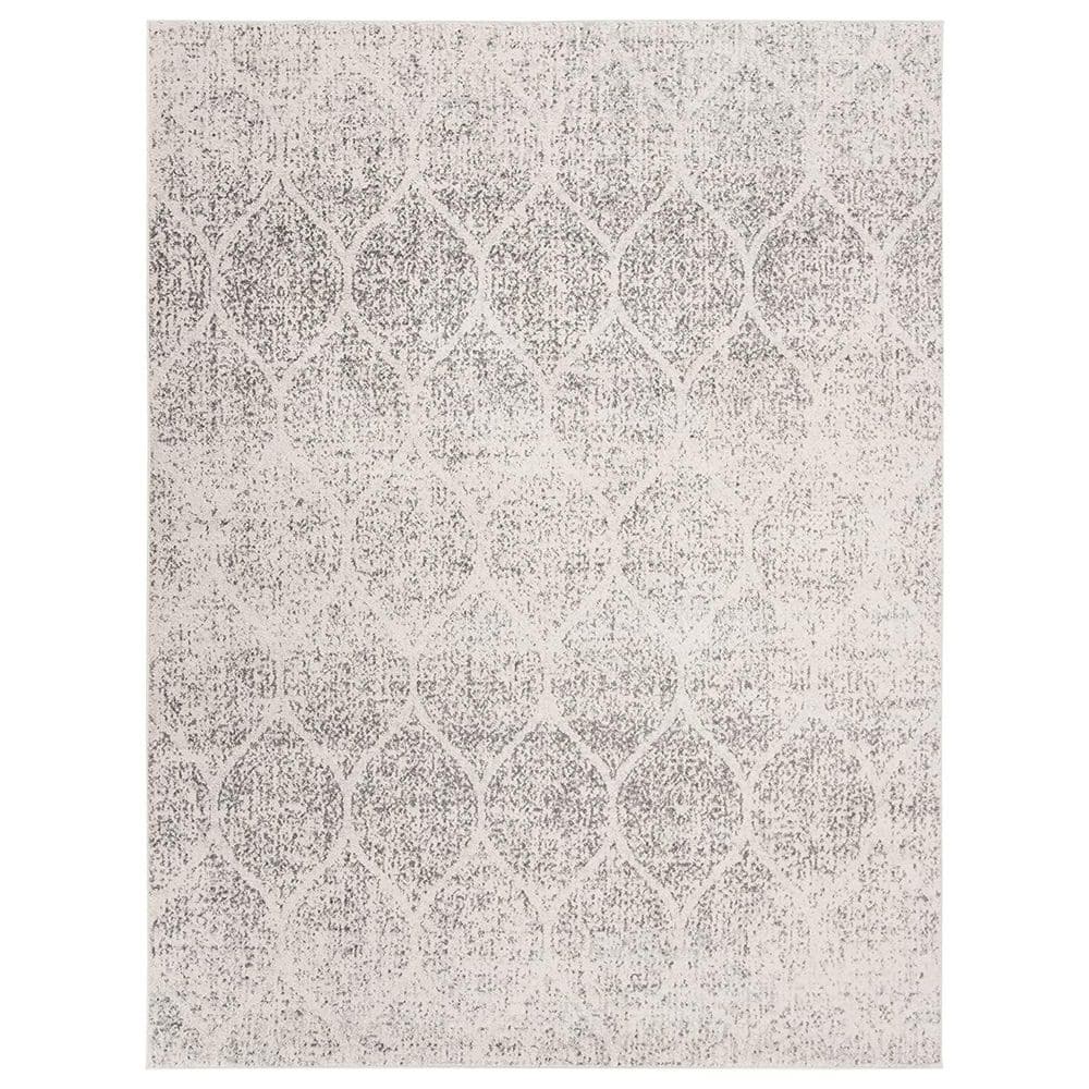 Gray Polypropylene 8 ft. x 10 ft. Oriental Indoor Area Rug
