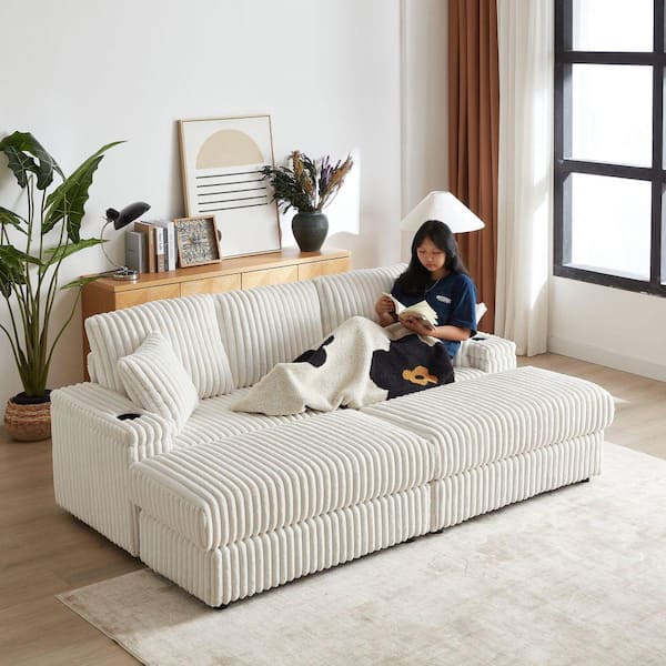 Z-joyee 62.6 in. Square Arm Velvet Mid-Century Modern Straight