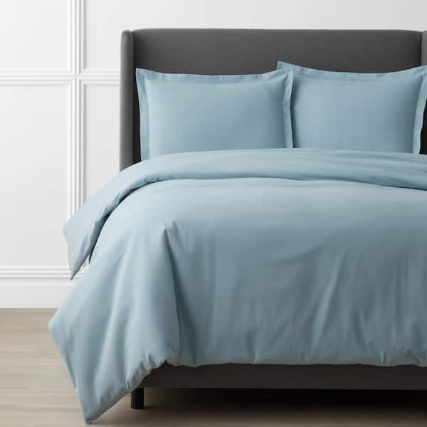 The Company Store Legacy Velvet Flannel Cloud Blue Solid Full Duvet Cover