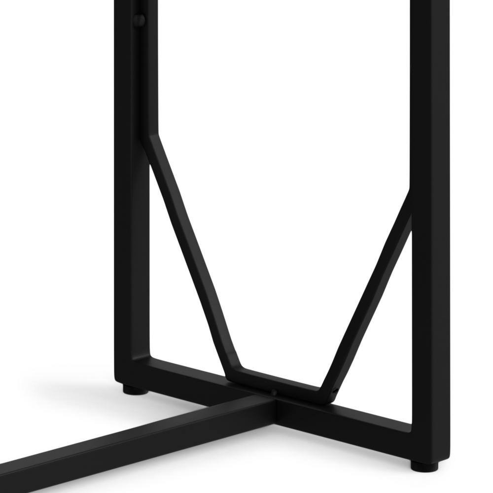 Selma 20" White Wash Wood and Black Metal Accent Table