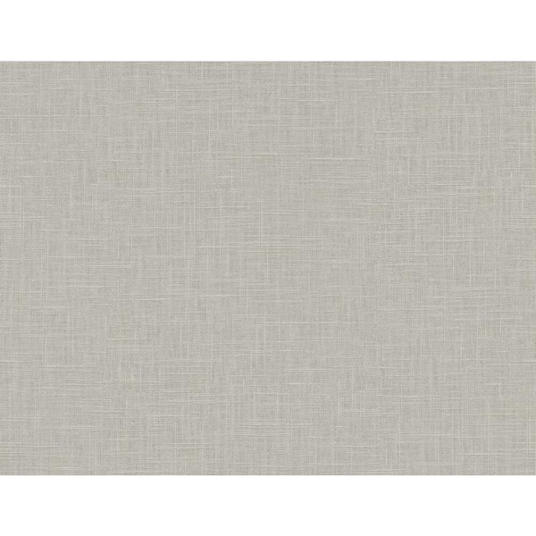 Seabrook Designs 60.75 sq. ft. Stone Grey Myrna Linen Embossed Vinyl Unpasted Wallpaper Roll