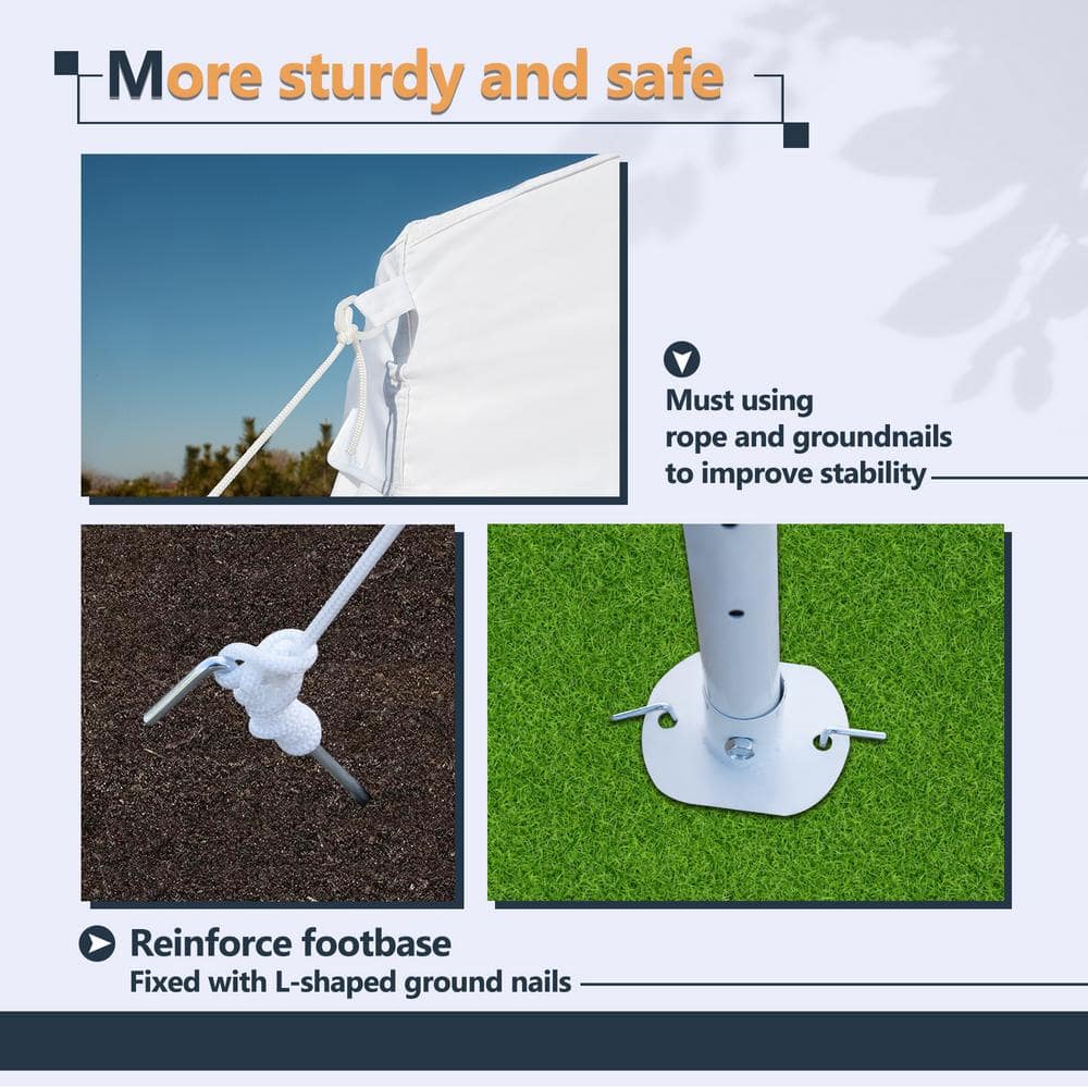 White Heavy-Duty Octagon Outdoor Party Tent Canopy with Storage Bags
