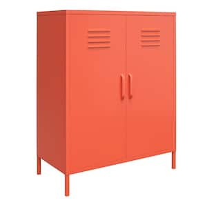 Cache Orange 2-Door Metal Locker Storage Cabinet