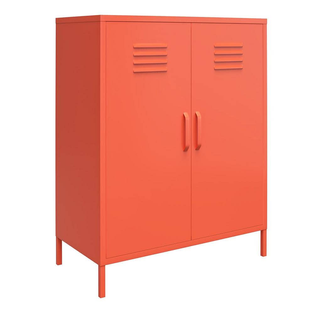 Novogratz Cache Orange 2-Door Metal Locker Storage Cabinet 3384813COM