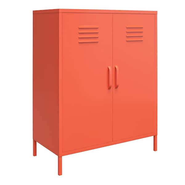 Novogratz Cache Orange 2 Door Metal, Office Depot Storage Cabinet Metal