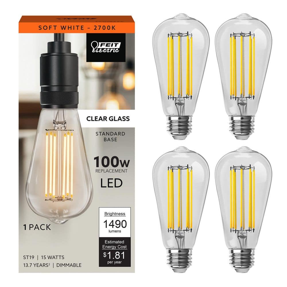 Feit Electric 100-Watt Equivalent ST19 Dimmable Cage Filament