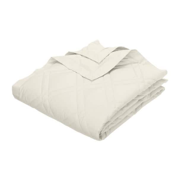 The Company Store Classic Down Ivory Cotton King Quilted Blanket