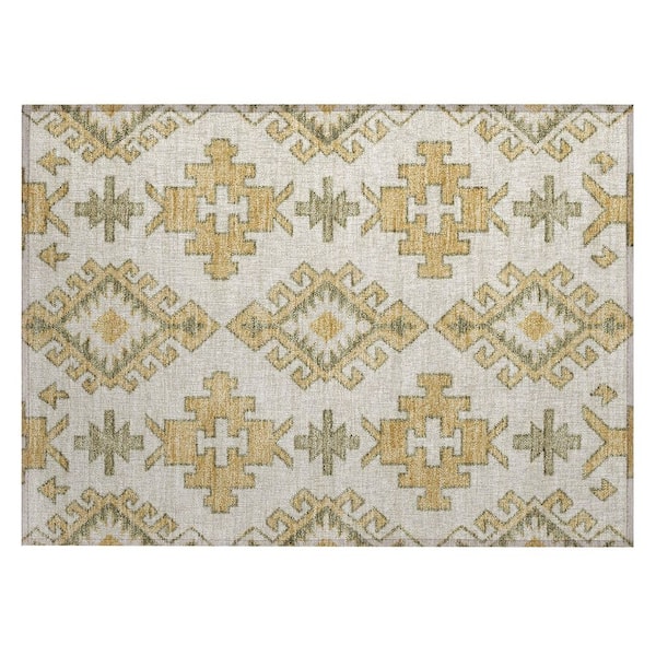 Chantille Machine Washable Indoor/Outdoor Abstract ACN3029 Cream 2 ft. x 3 ft. Accent Rug
