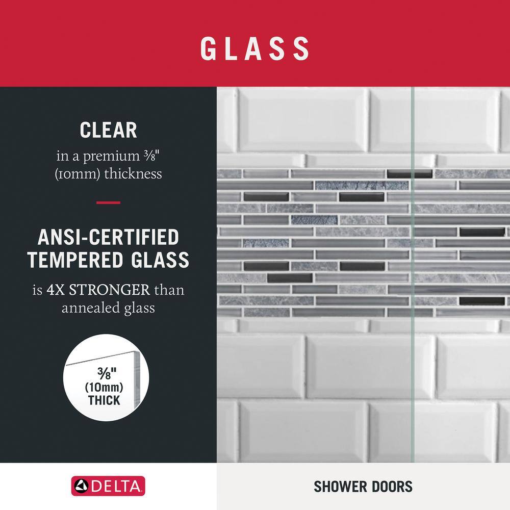Paxos 60" Frameless Nickel Sliding Shower Door with Clear Glass