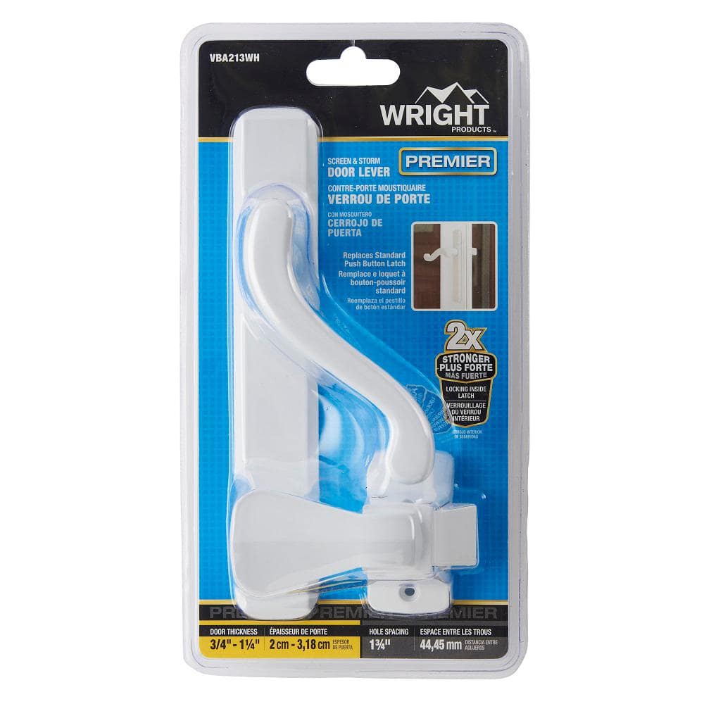 Wright Products Bayfield Surface Lever Mount Latch for Screen and Storm Doors, White