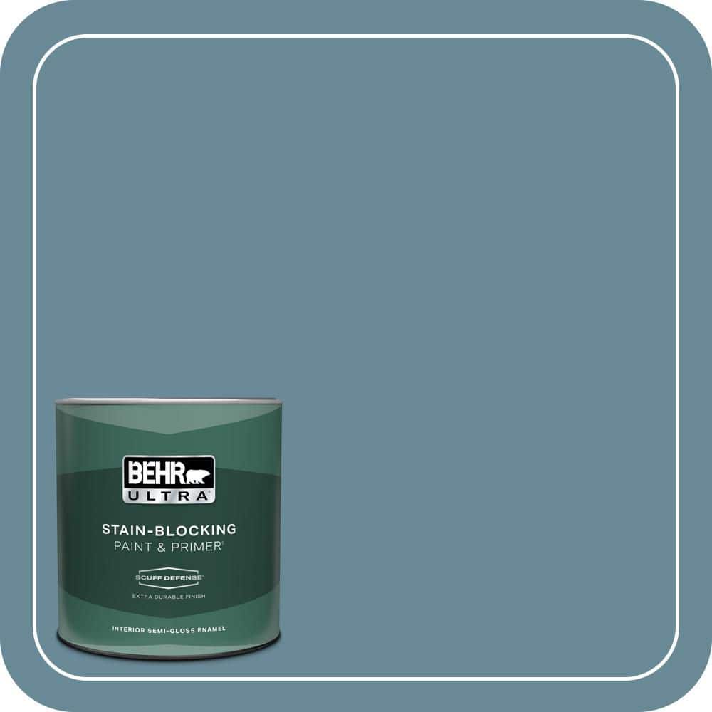 1 qt. #BIC-22 Relaxed Blue Extra Durable Semi-Gloss Enamel Interior Paint & Primer price history on PriceWatchPro
