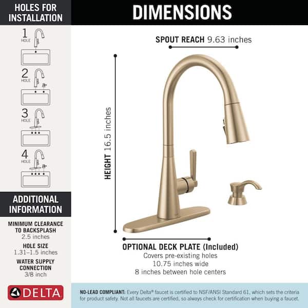 Delta Boyd Gold Single Handle Pull Down Sprayer Kitchen Faucet