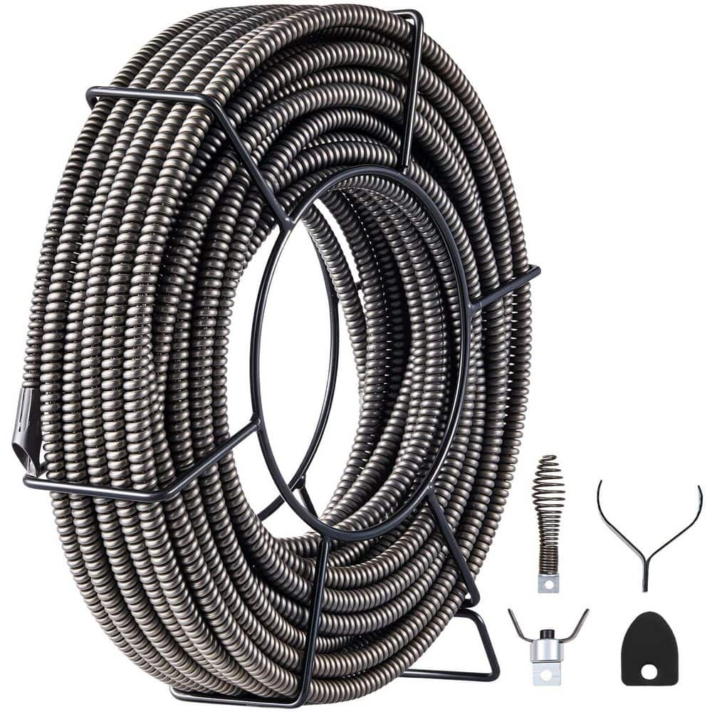 "100 ft x 1/2 in. Solid Core Steel Drain Cleaning Cable for 2"" to 4"" Pipes for Sink, Floor Drain, Toilet" price history on PriceWatchPro