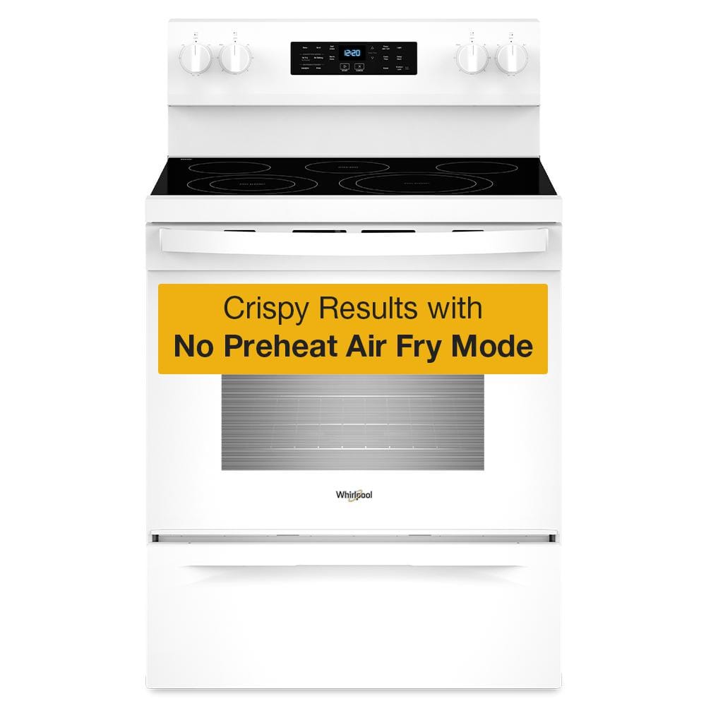 Whirlpool 30 in. 5- Element Freestanding Electric Range in White with Air Cooking Technology