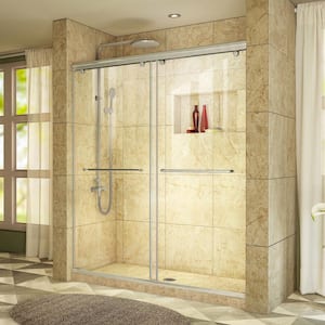 Charisma 56 to 60 in. W x 76 in. Semi-Frameless Sliding Shower Door in Brushed Nickel