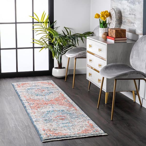Sawyer Flourishing Medallion Multi 2 ft. 6 in. x 12 ft. Runner Rug