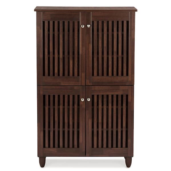 Baxton studio shoe 2025 cabinet with 4 doors